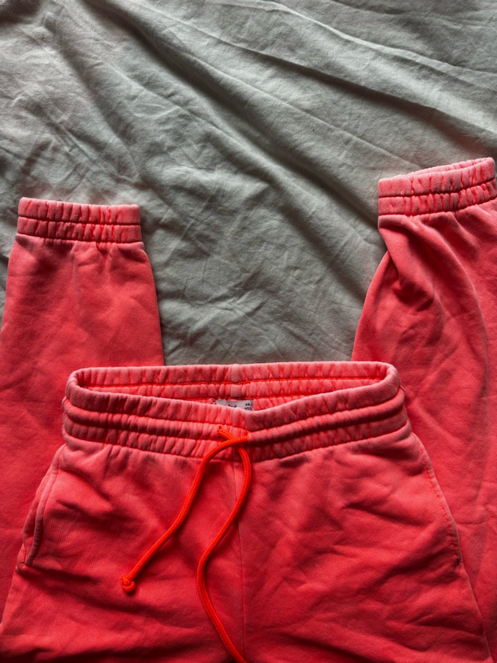 Tna by aritzia Coral Pink Cropped Hoodie Jogger Set XS Cozy Fleece - Picture 7 of 14